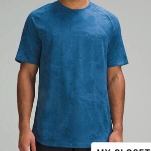 Lululemon Drysense Training Short-Sleeve Shirt, Marble Map Jac Blue, Sz: Medium